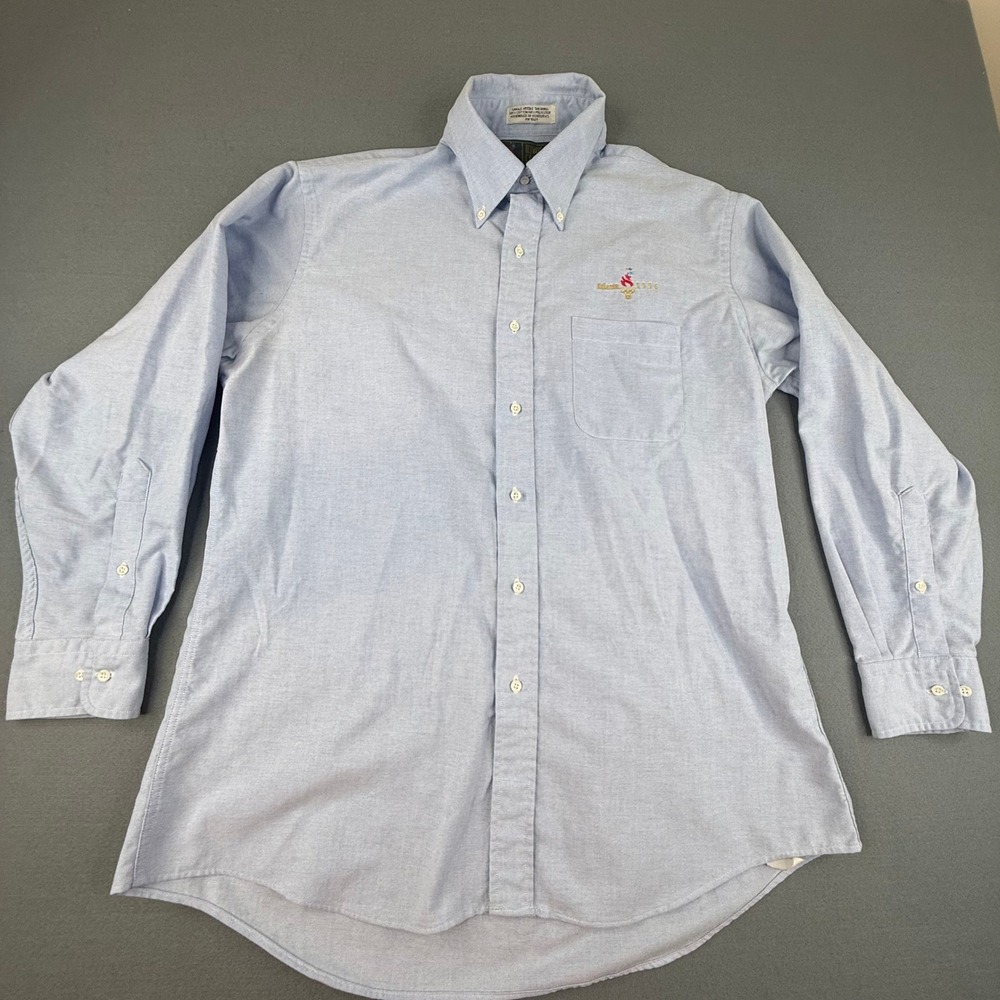 Vintage Olympic Game sCollection Shirt Men XL Blue Atlanta 1996 Oxford Button Up